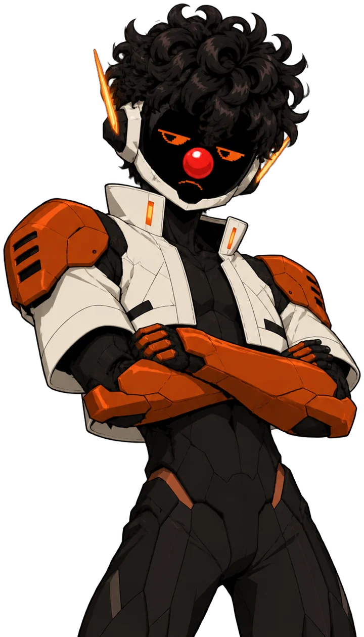 Saad-bot wearing a red clown nose