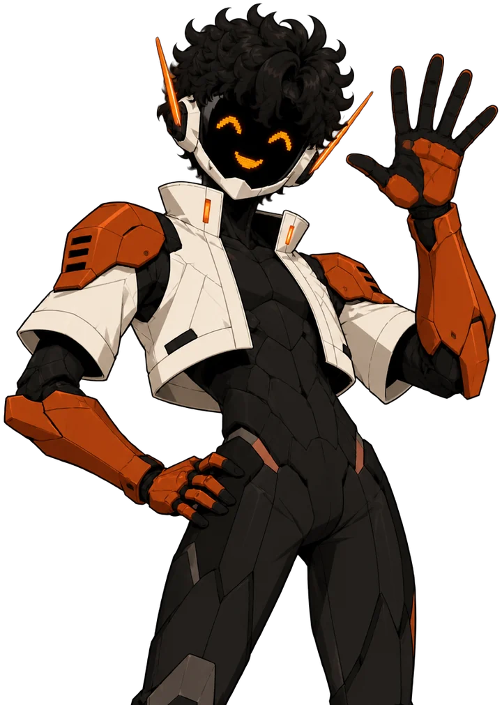 Saad-bot, the robot version of Saad, waving hello